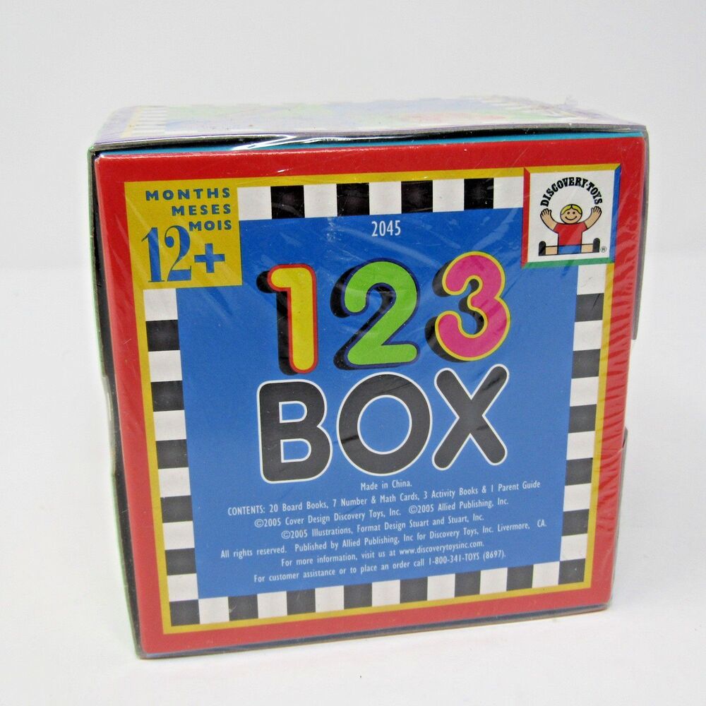Discovery Toys 123 Box NEW Old Stock 2005 Vintage Board Books Math Cards Baby